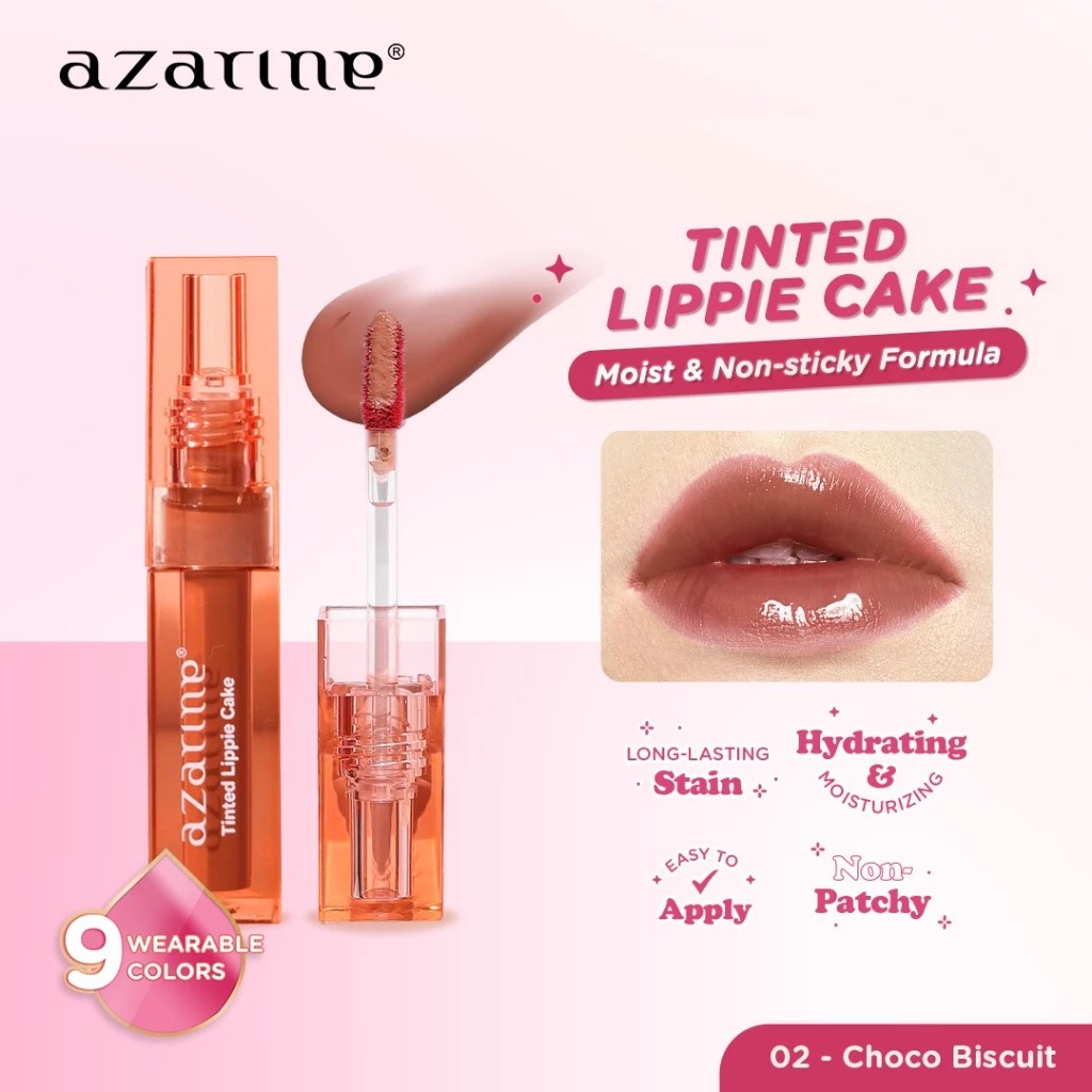 Azarine Tinted Lippie Cake 2.9ml - 02 Choco Biscuit (BROWN)