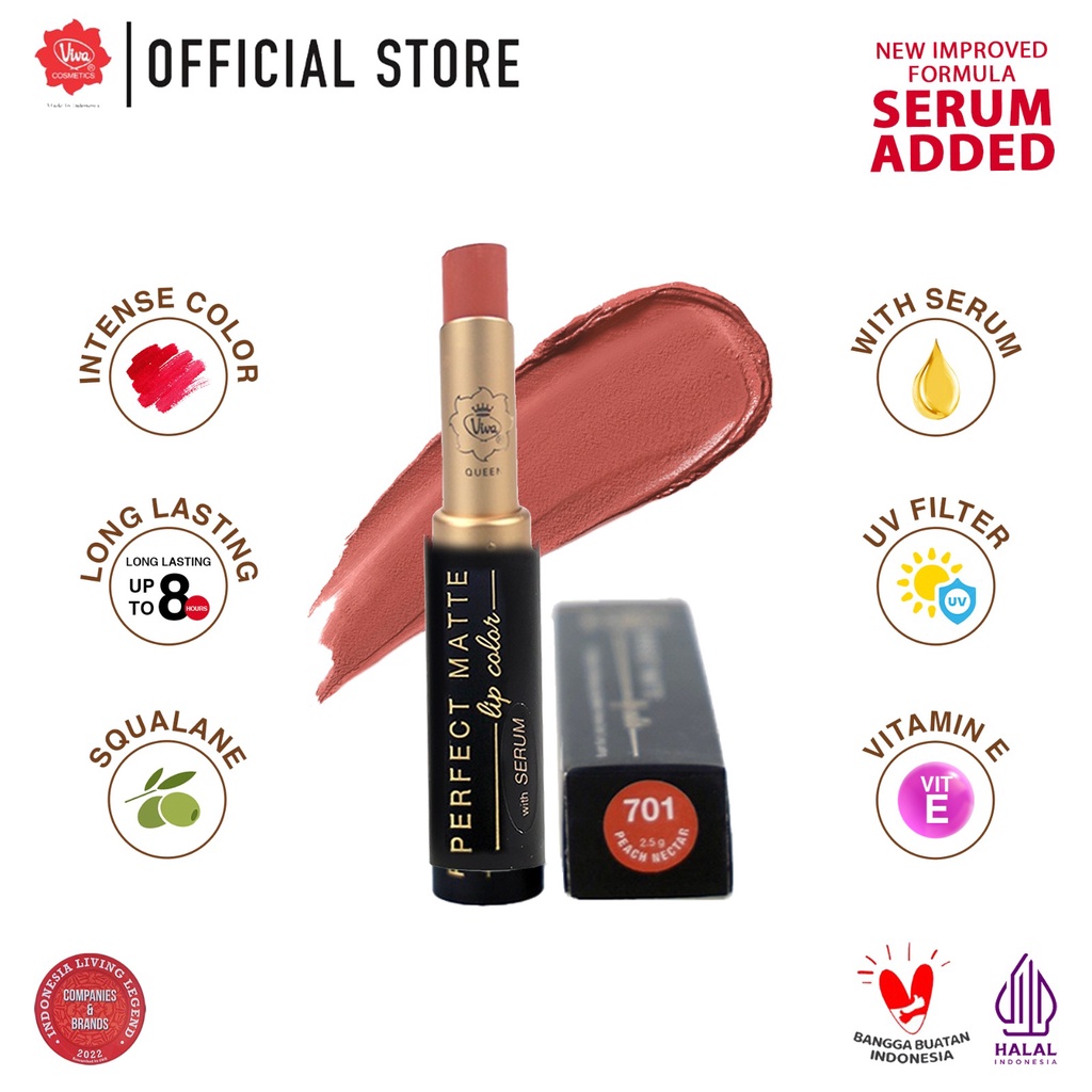 Viva Queen Perfect Matte Lip Color 2.5gr - 701 Peach Nectar
