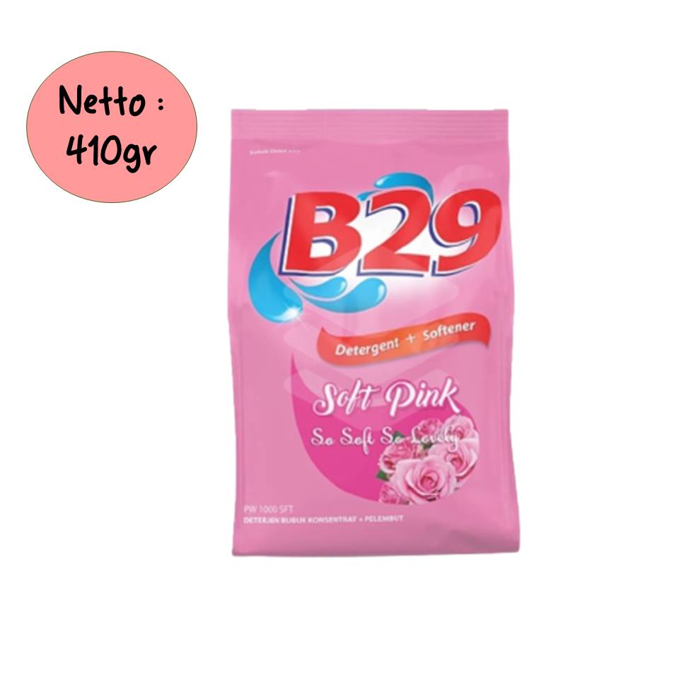 B29 Detergent Bubuk + Softener 410gr - Soft Pink