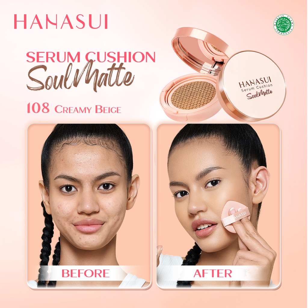 Hanasui Serum Cushion SoulMatte 15gr - 108 Creamy Beige