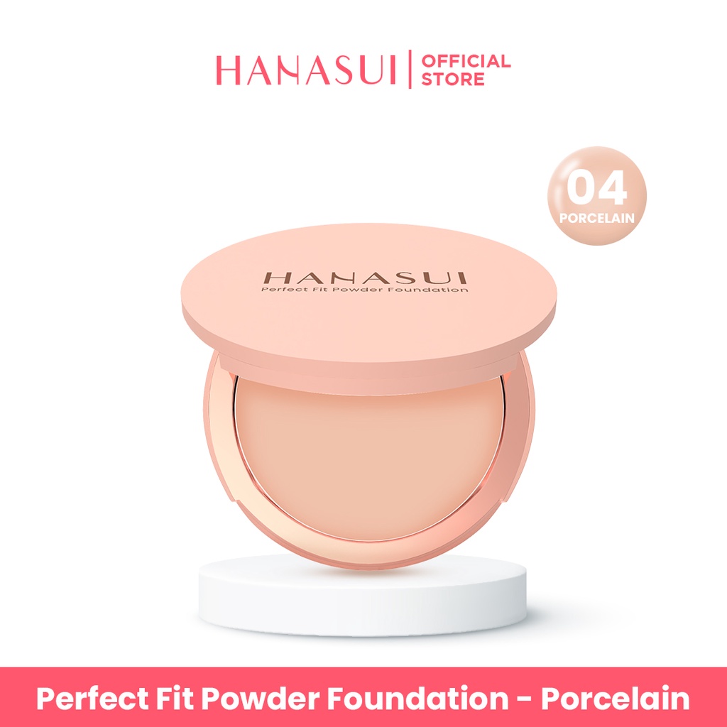 Hanasui Perfect Fit Powder Foundation 12.5gr (Compact) - 04 Porcelain