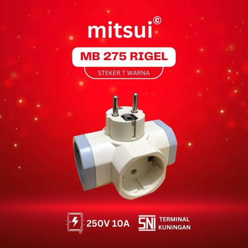 Mitsui MB275 Rigel Steker T 3 Lubang (Stop Kontak Non-Saklar)