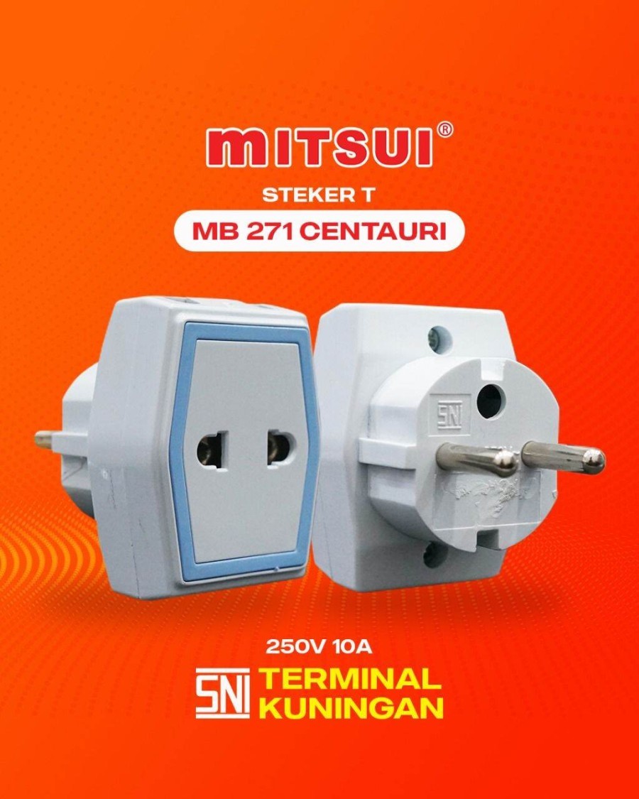 Mitsui MB271 Centauri Steker T Polos (Stop Kontak)