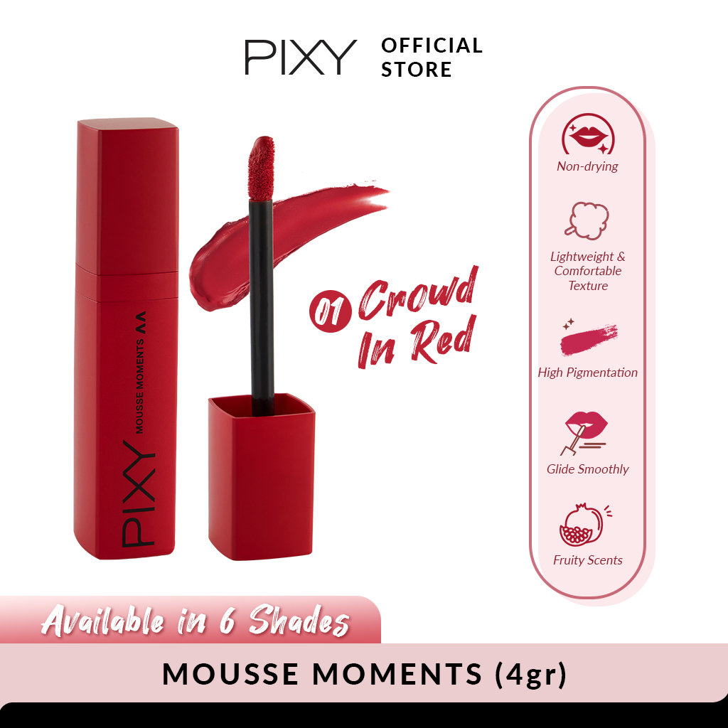 Pixy Mousse Moments Matte Lips - 01 Crown In Red
