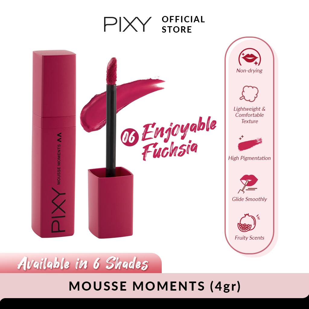 Pixy Mousse Moments Matte Lips - 06 Enjoyable Fuchsia