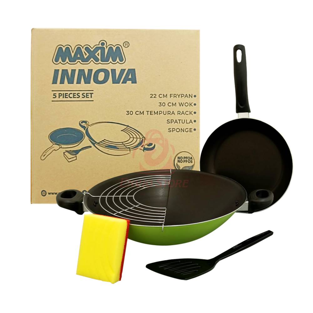 MASPION Maxim Innova 5pcs Set - Wajan Frypan Wok Cookware Set