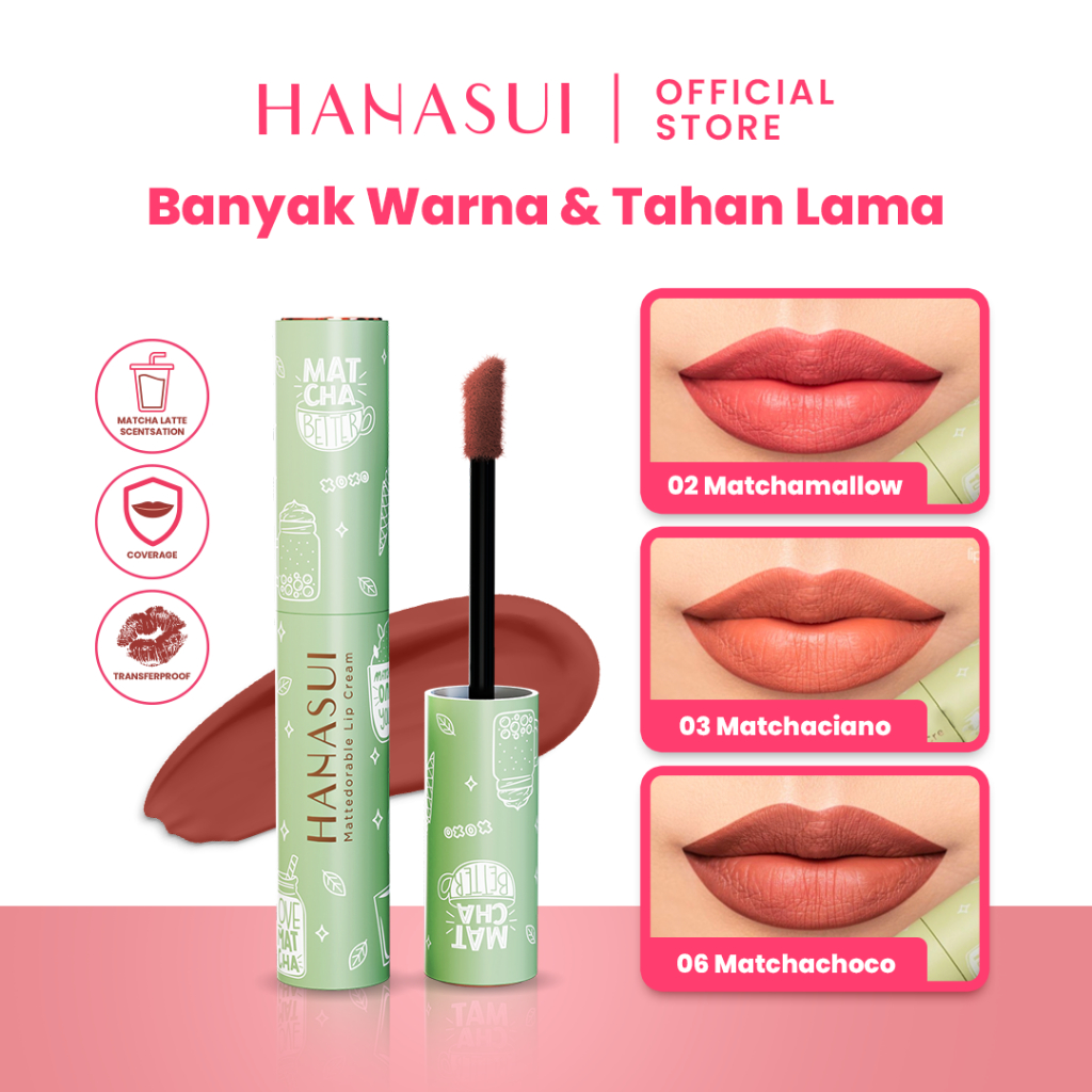 Hanasui Mattedorable Lip Cream MATCHA LATTE Edition - 05 Matchablend