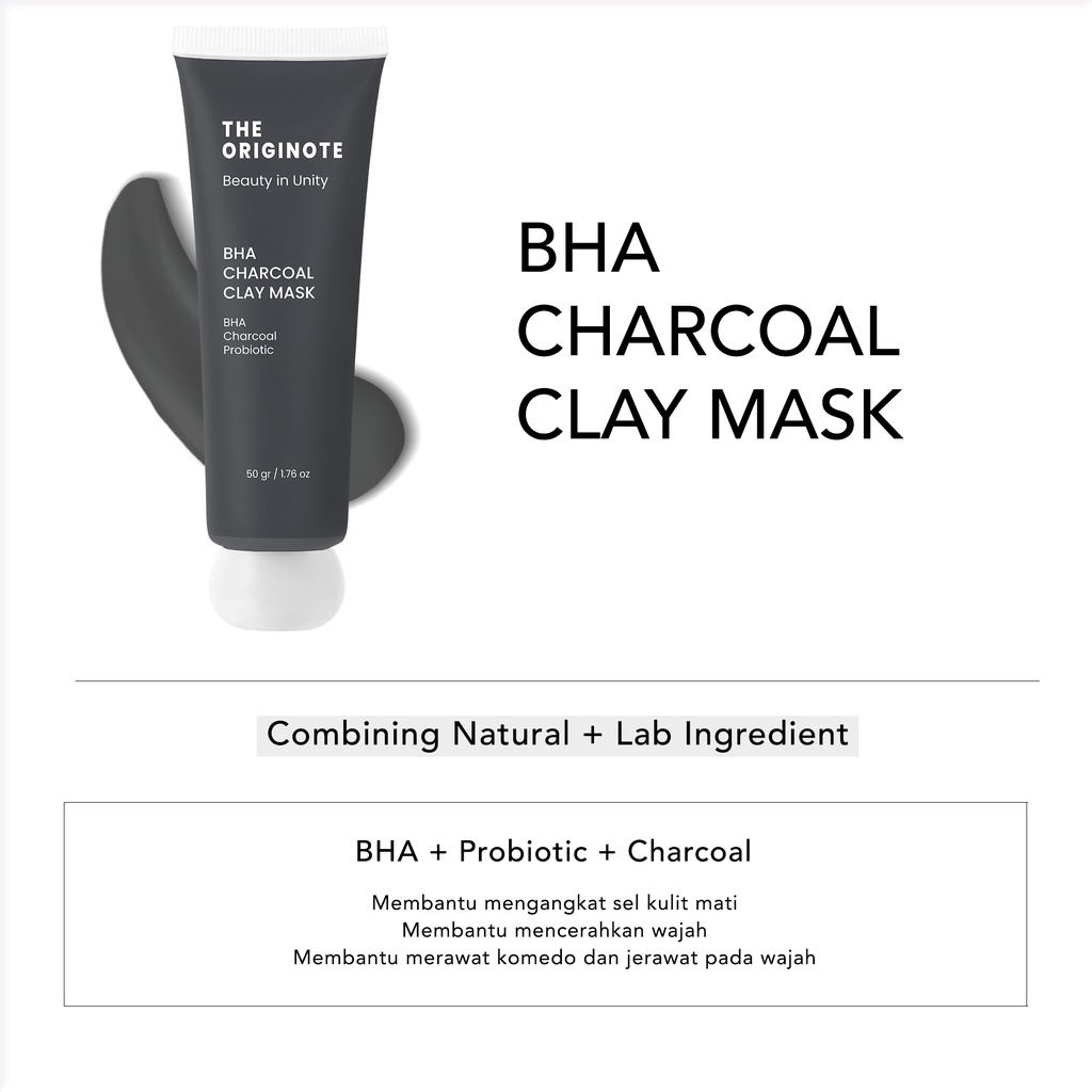 The Originote Clay Mask -  BHA Charcoal 50gr
