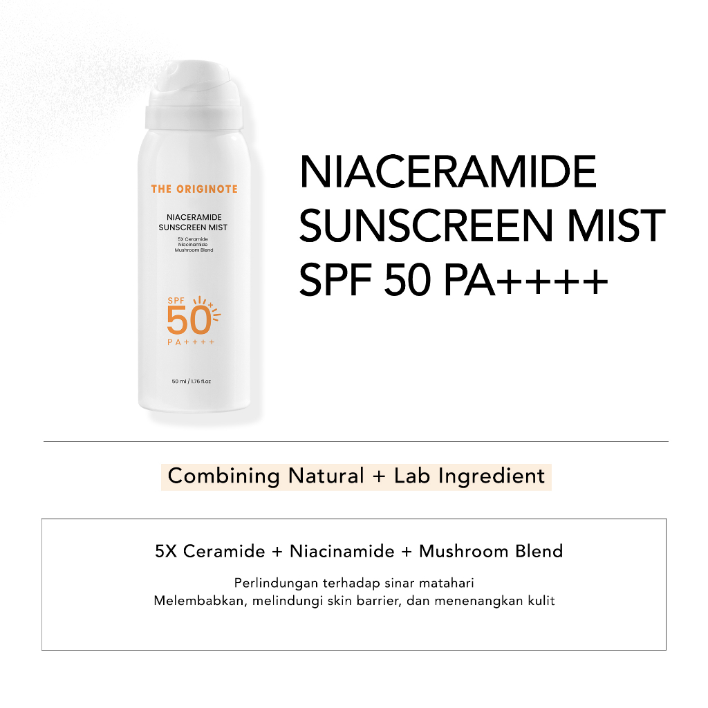 The Originote Sunscreen Mist - Niaceramide SPF 50 PA ++++ 50ml