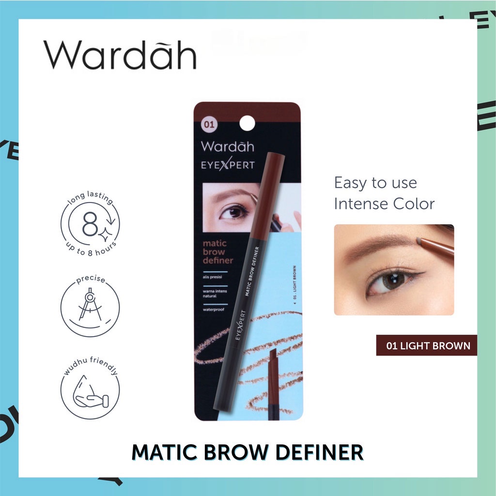 Wardah EyeXpert Matic Brow Definer 0.25gr - 01 Light Brown