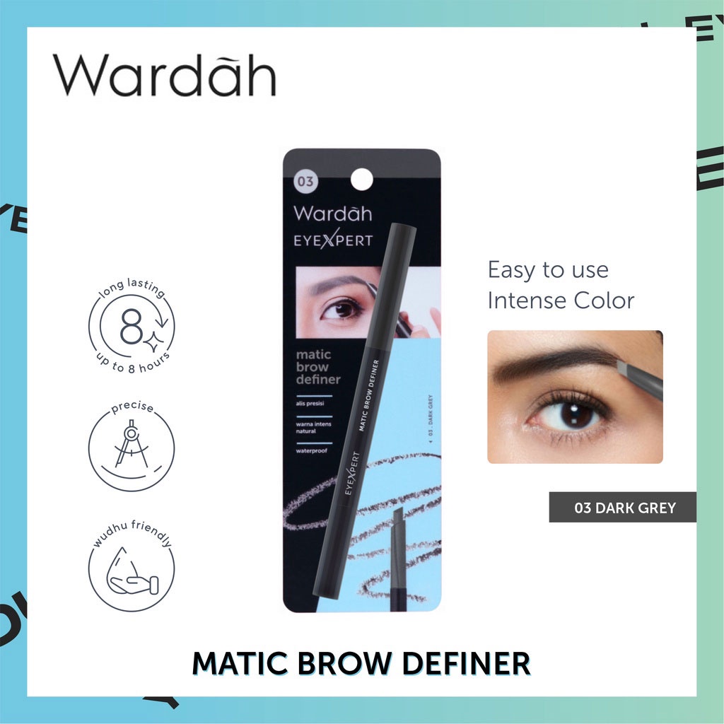 Wardah EyeXpert Matic Brow Definer 0.25gr - 03 Dark Grey