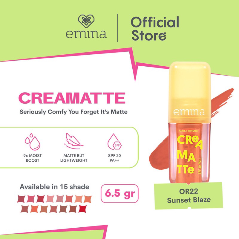 Emina Creamatte With Jojoba Booster SPF 20 PA++ 4gr - OR22 Sunset Blaze