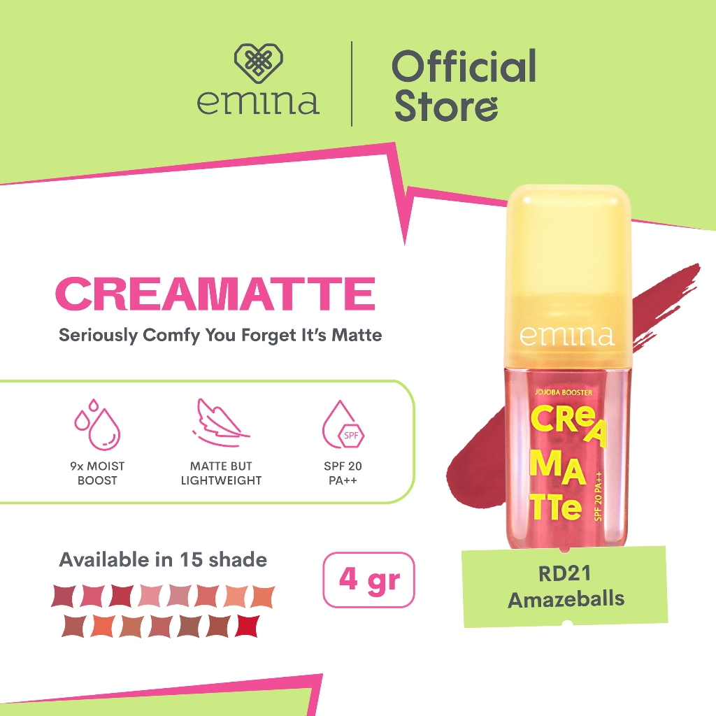 Emina Creamatte With Jojoba Booster SPF 20 PA++ 4gr - RD21 Amazeballs
