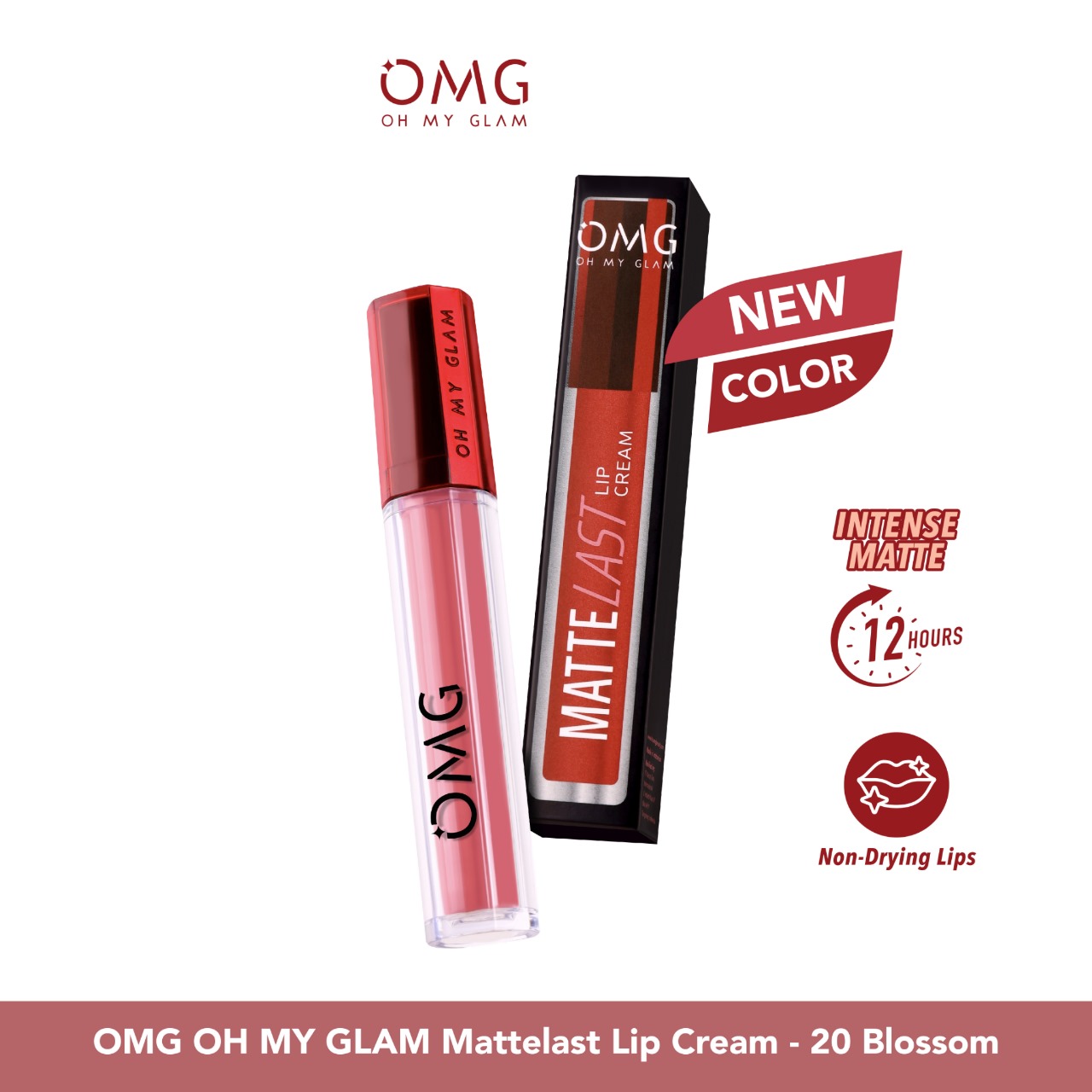 Oh My Glam Mattelast Lip Cream - 20 Blossom 2.9g (OMG)