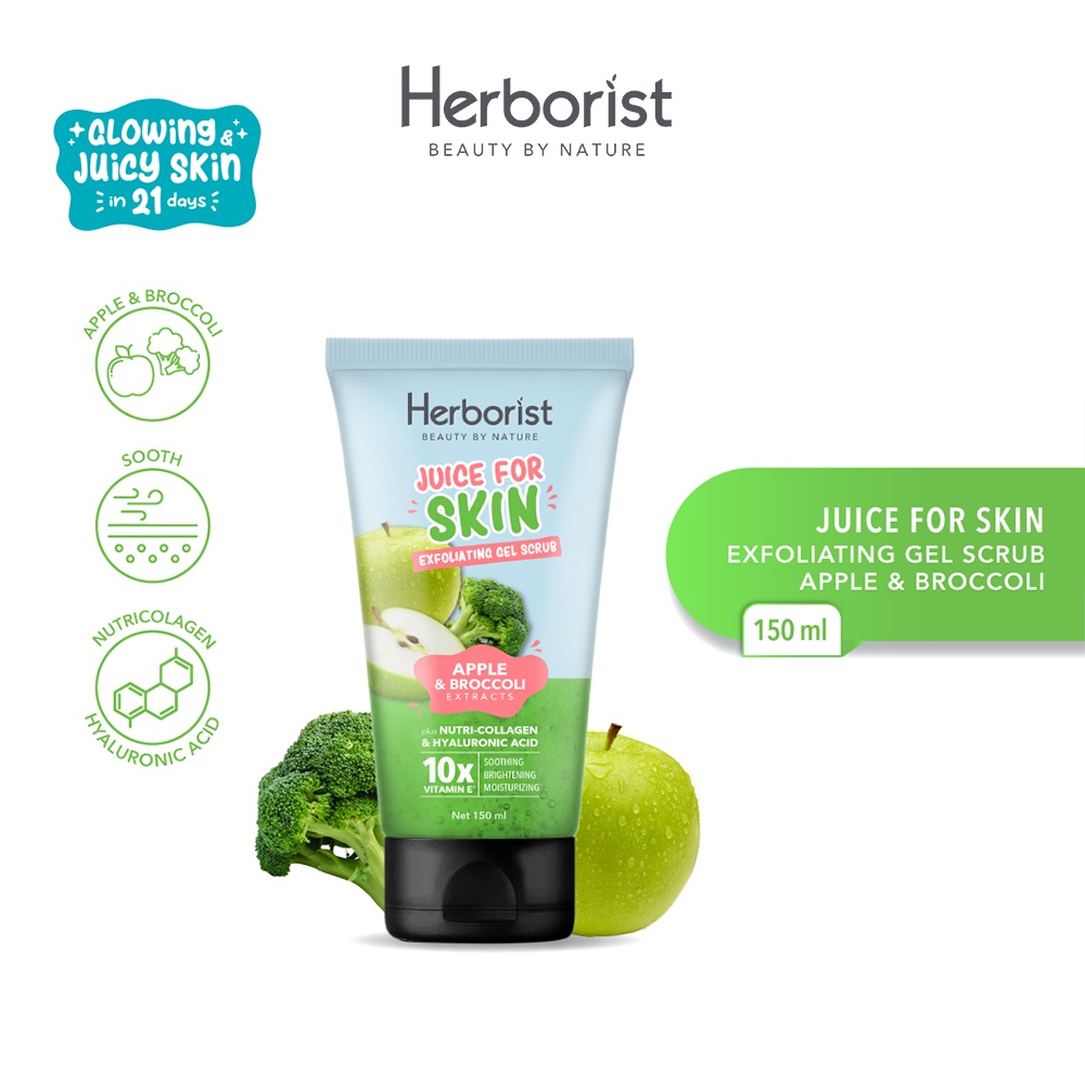 Herborist Juice For Skin Exfoliating Gel Scrub 150ml - Apple & Broccoli