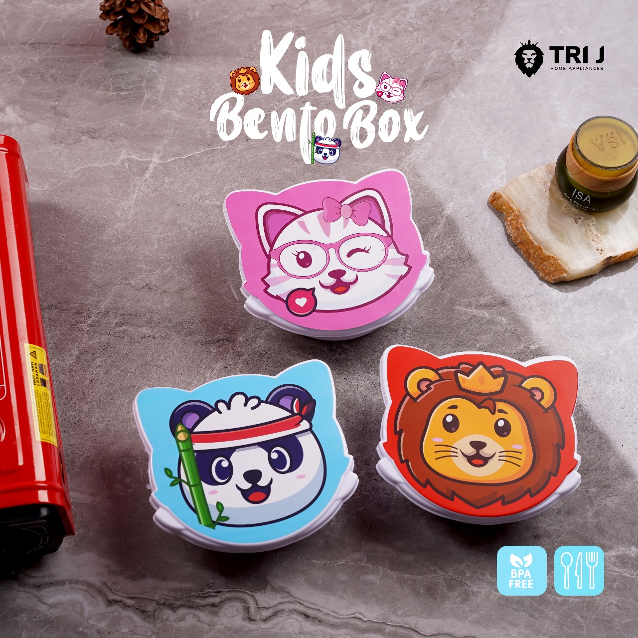 TRI J - Kids Bento Box - Kotak Bekal Anak Motif Lucu
