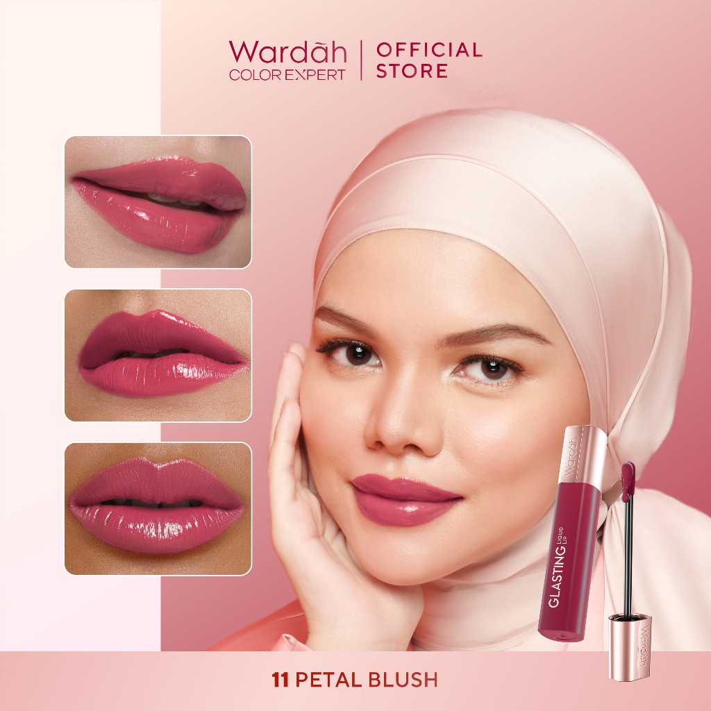 Wardah Glasting Liquid Lip 3.5gr (Lip Cream Transferproof) - 11 Petal Blush