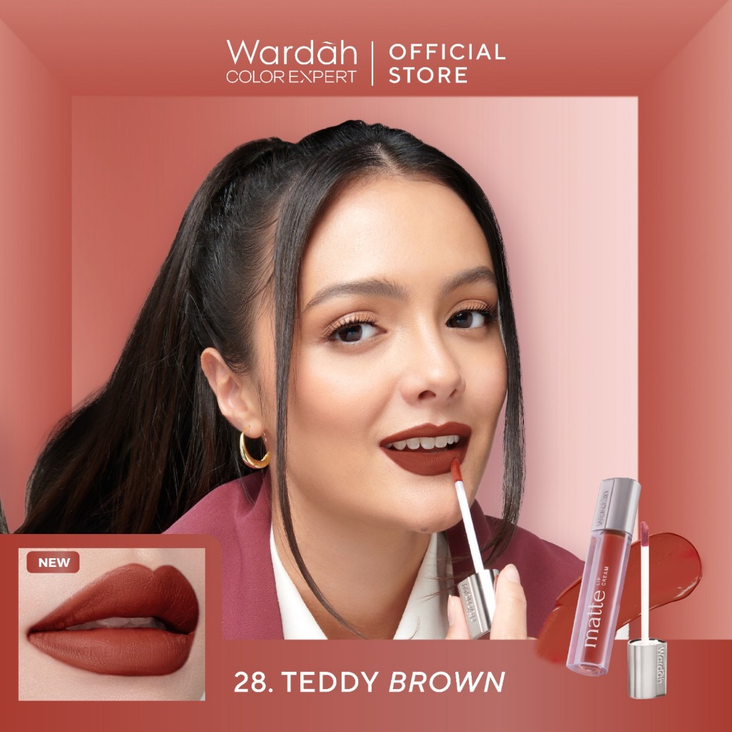 Wardah Exclusive Matte Lip Cream 28 Teddy Brown
