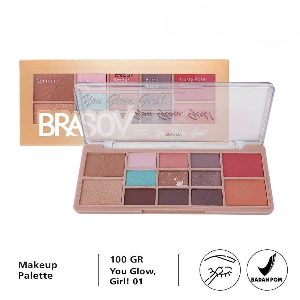 Brasov Makeup Pallete Eyeshadow Blush On - 01 You Glow, Girl!