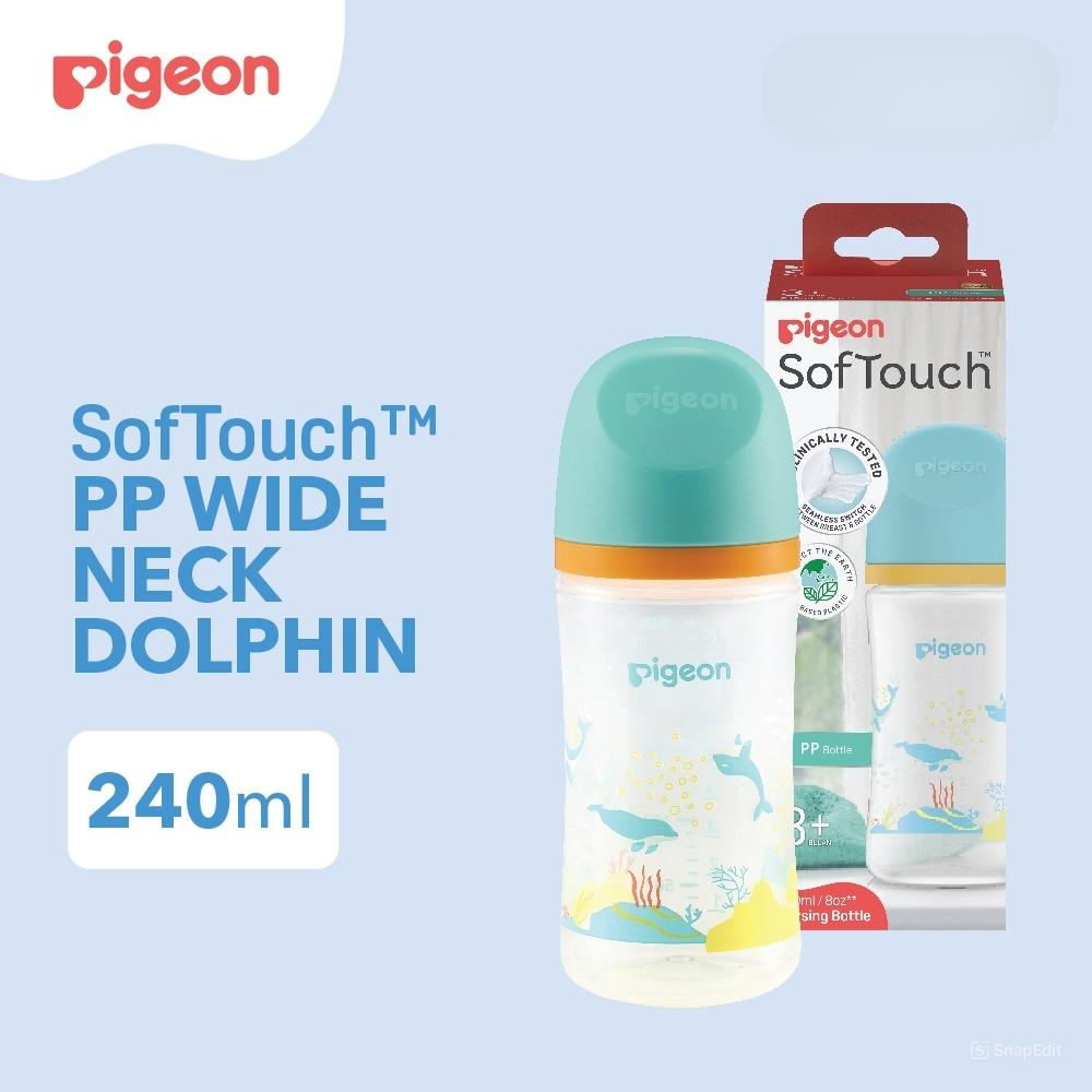 Pigeon Baby Bottle - PP Wide Neck SofTouch Nipple 240ml Lumba (Umur 3+ Bulan) Botol Susu Bayi