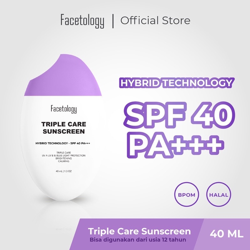 Facetology Triple Care Sunscreen SPF40 PA+++ 40ml