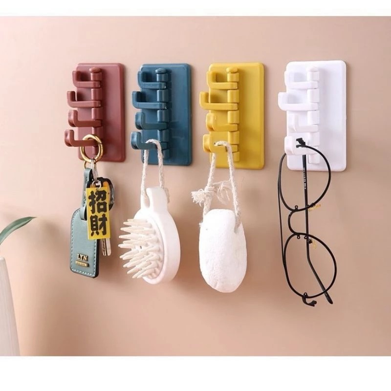 Gantungan Hook Tempel Dinding 4 Cabang