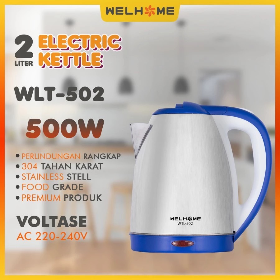 Welhome Electric Kettle WTL-502 2 Liter - Teko Elektrik
