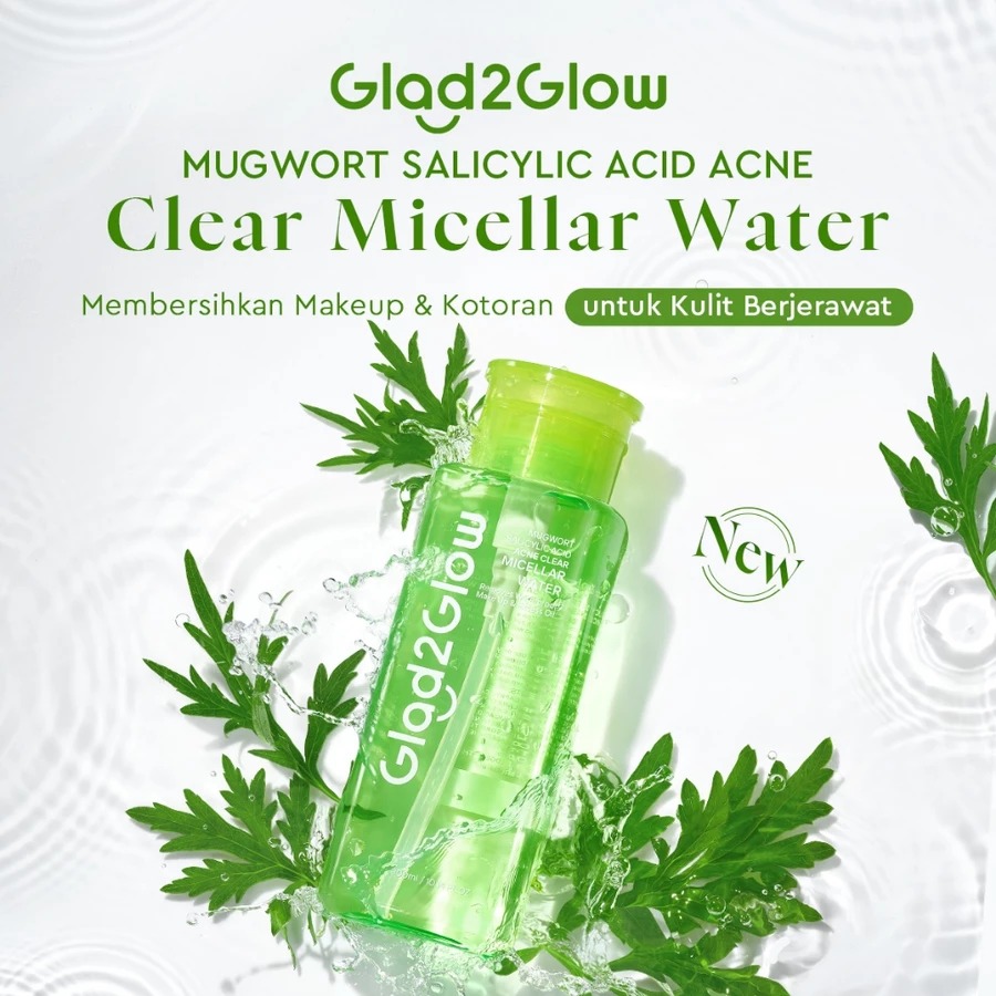 Glad 2 Glow Micellar Water - Mugwort Salicylic Acid Acne Clear 300ml