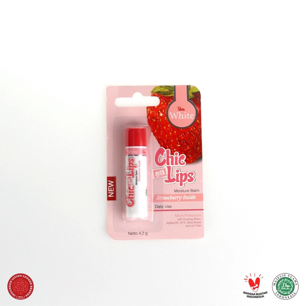 Viva White Chic On Lips Lip Balm 4.2gr - Strawberry Inside