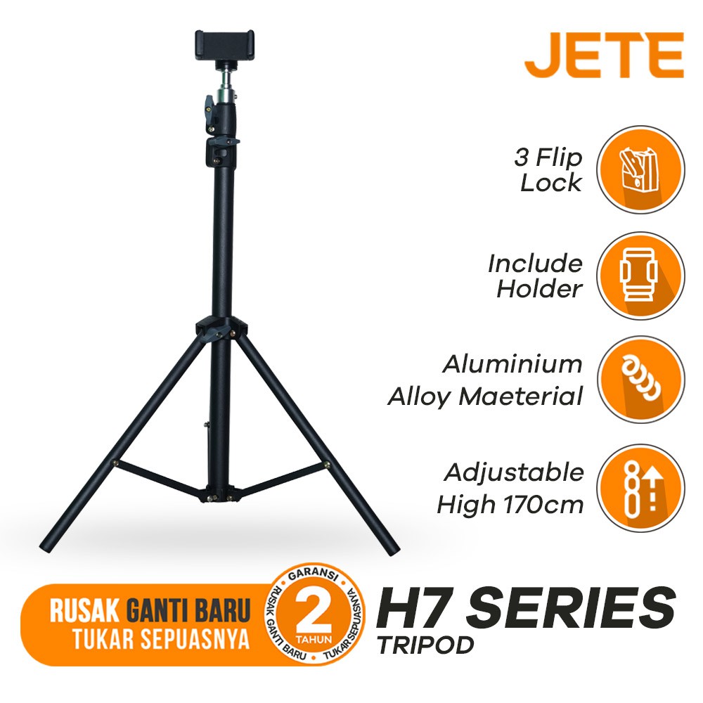 JETE Tripod Stand H7 1,7meter + Holder U (Aluminium Alloy)