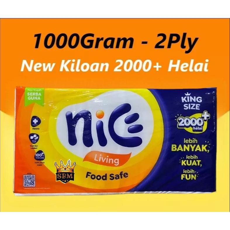 Tissue Nice Facial Kiloan 1000gr (2000+ Helai)
