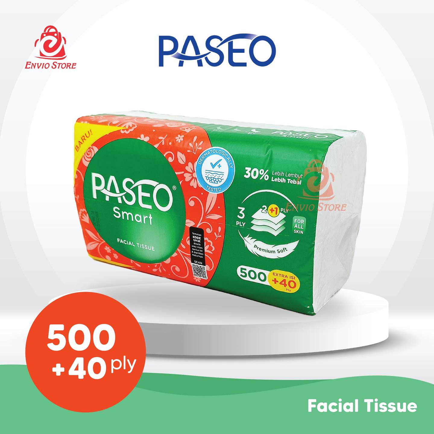 Tissue Paseo SMART Facial 500+40ply