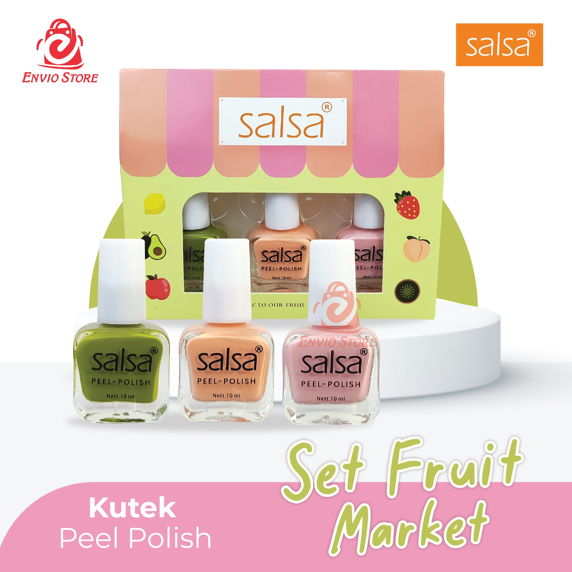 SALSA Kutek Peel Polish FRUIT MARKET ecer (Nail Polish Peel Off)