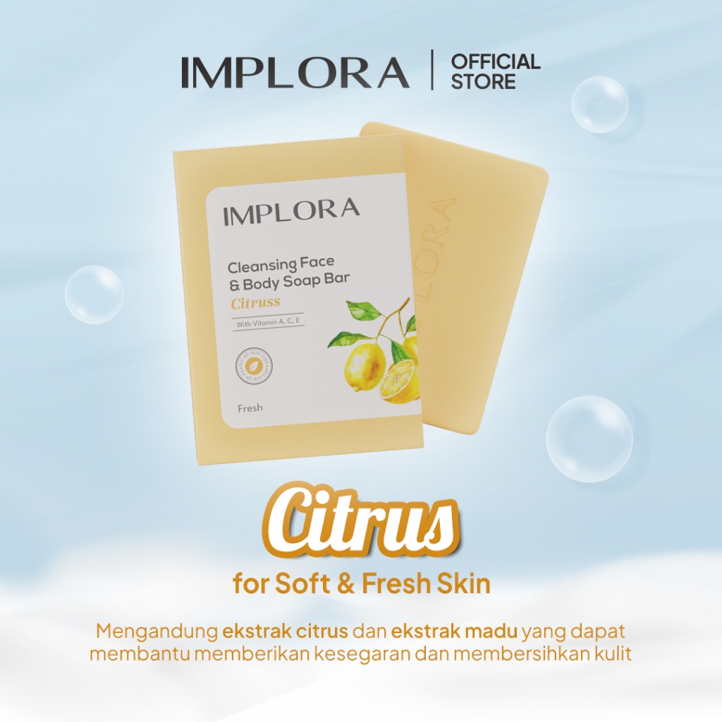 Implora Cleansing Face & Body Bar Soap 60gr - Citrus