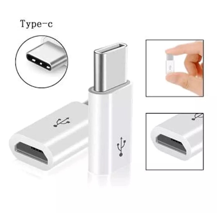 Converter Micro USB ke Tipe C ( Konektor Sambungan HP )