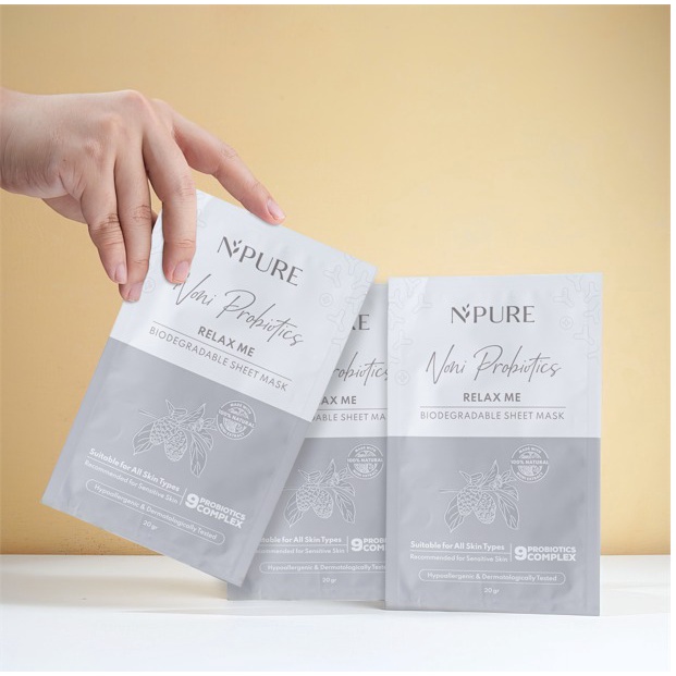 Npure Noni Probiotics Relax Me Biodegradable Sheet Mask 20gr