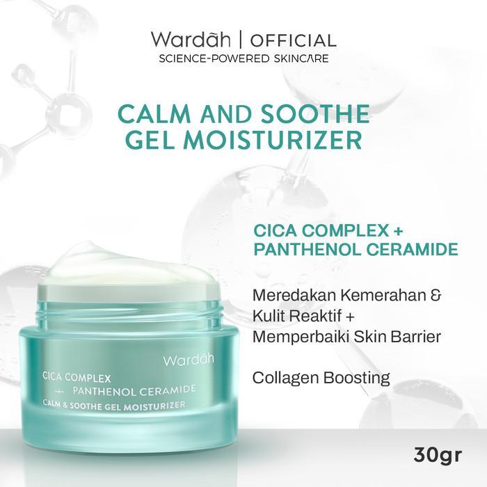 Wardah Gel Moisturizer 30gr - Cica Complex + Panthenol Ceramide (Hijau)